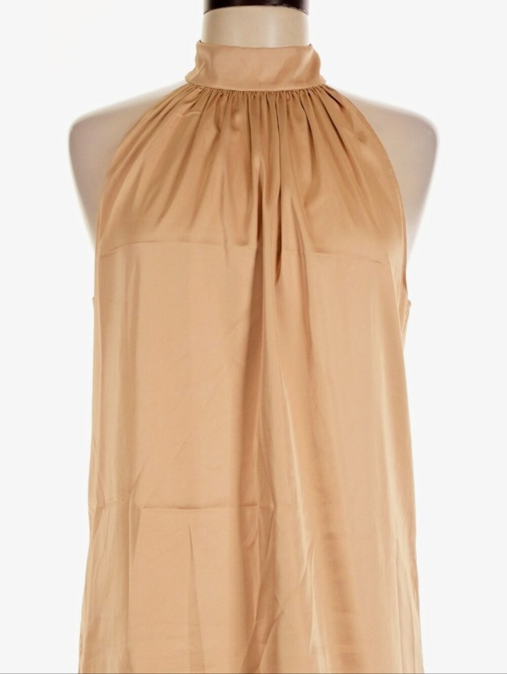 Silky Champagne Halter-style Top